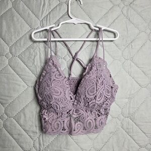 Victoria’s Secret Sage Purple Lace Racerback Pullover Bralette ~ Women’s
 Size S